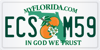 FL license plate ECSM59