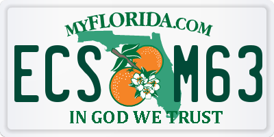 FL license plate ECSM63