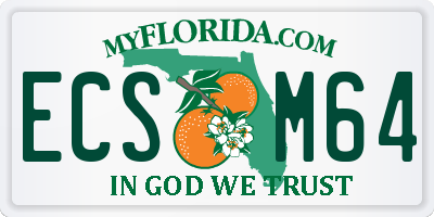 FL license plate ECSM64