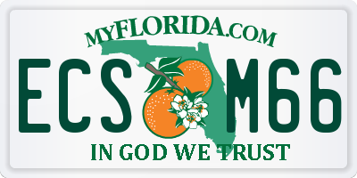 FL license plate ECSM66