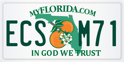 FL license plate ECSM71
