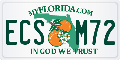 FL license plate ECSM72