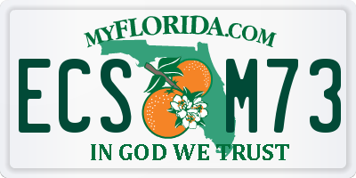 FL license plate ECSM73