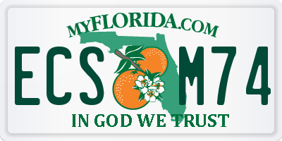FL license plate ECSM74