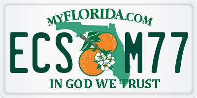 FL license plate ECSM77