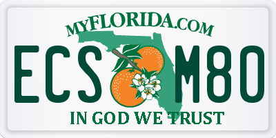 FL license plate ECSM80