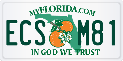 FL license plate ECSM81