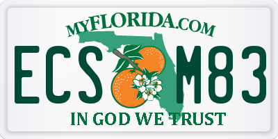 FL license plate ECSM83