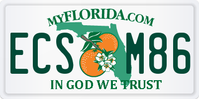 FL license plate ECSM86
