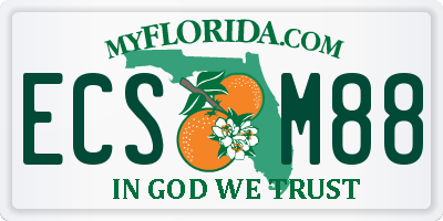 FL license plate ECSM88