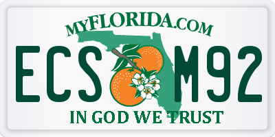 FL license plate ECSM92