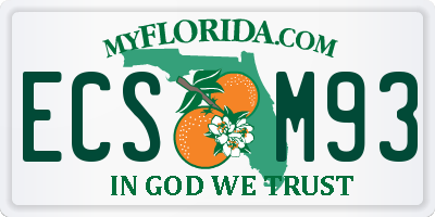 FL license plate ECSM93