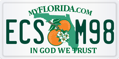 FL license plate ECSM98