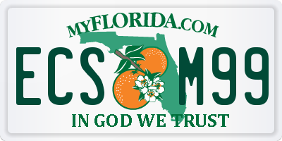 FL license plate ECSM99