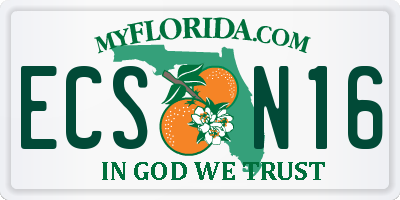 FL license plate ECSN16