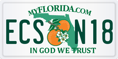 FL license plate ECSN18