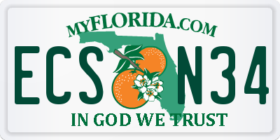 FL license plate ECSN34