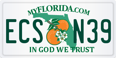 FL license plate ECSN39