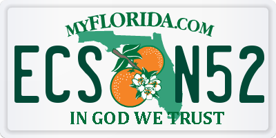 FL license plate ECSN52