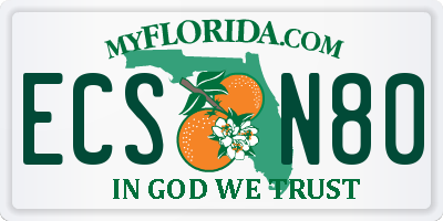 FL license plate ECSN80
