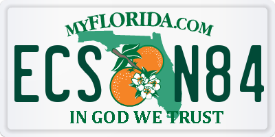 FL license plate ECSN84