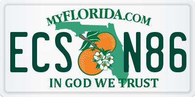 FL license plate ECSN86