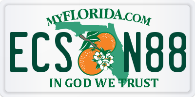 FL license plate ECSN88