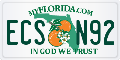 FL license plate ECSN92