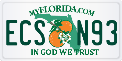 FL license plate ECSN93