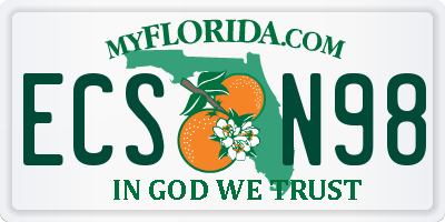 FL license plate ECSN98