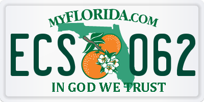 FL license plate ECSO62