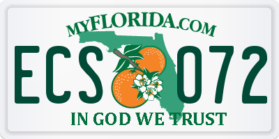FL license plate ECSO72