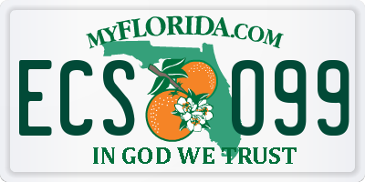 FL license plate ECSO99