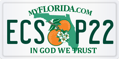 FL license plate ECSP22