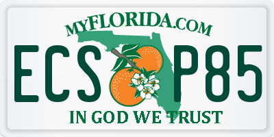 FL license plate ECSP85