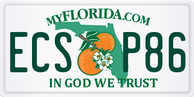 FL license plate ECSP86