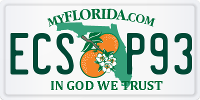 FL license plate ECSP93