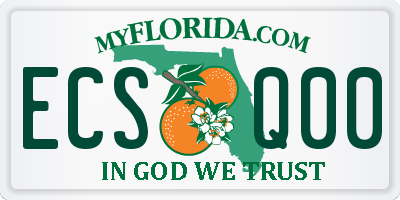 FL license plate ECSQ00