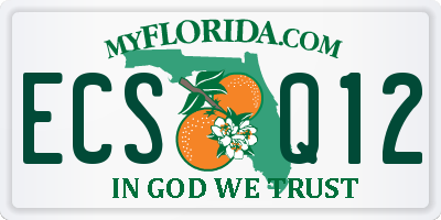 FL license plate ECSQ12