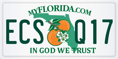 FL license plate ECSQ17
