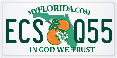 FL license plate ECSQ55
