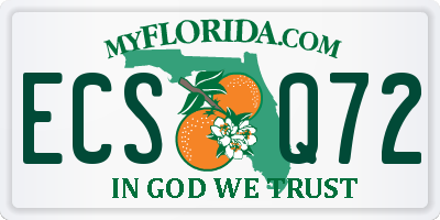 FL license plate ECSQ72
