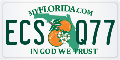 FL license plate ECSQ77