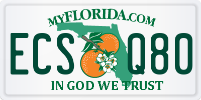 FL license plate ECSQ80