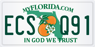 FL license plate ECSQ91