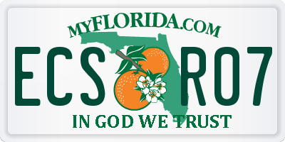 FL license plate ECSR07