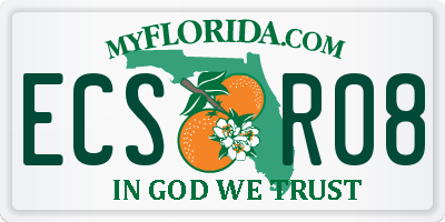 FL license plate ECSR08