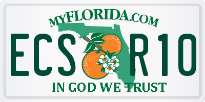 FL license plate ECSR10
