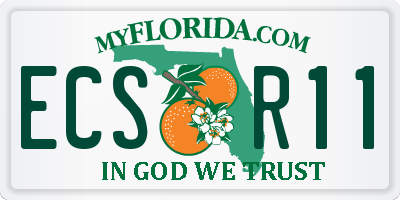 FL license plate ECSR11