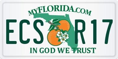 FL license plate ECSR17